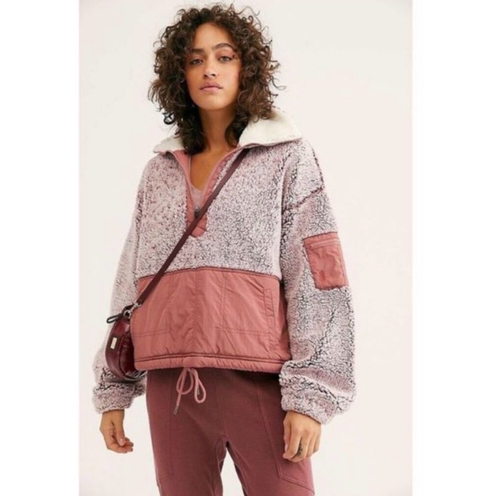 FP Movement by Free People Blush Pink Teddy Pullover Jacket
